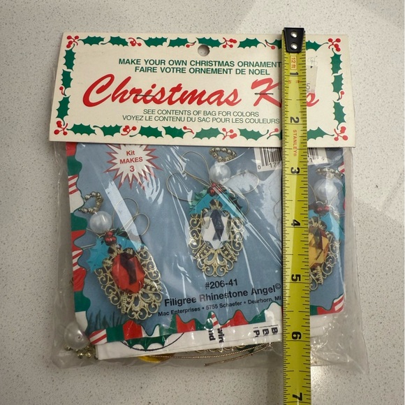 New Vintage Christmas Ornament Kit Filigree Rhinestone Angel Merri Mac Retro - Picture 5 of 5